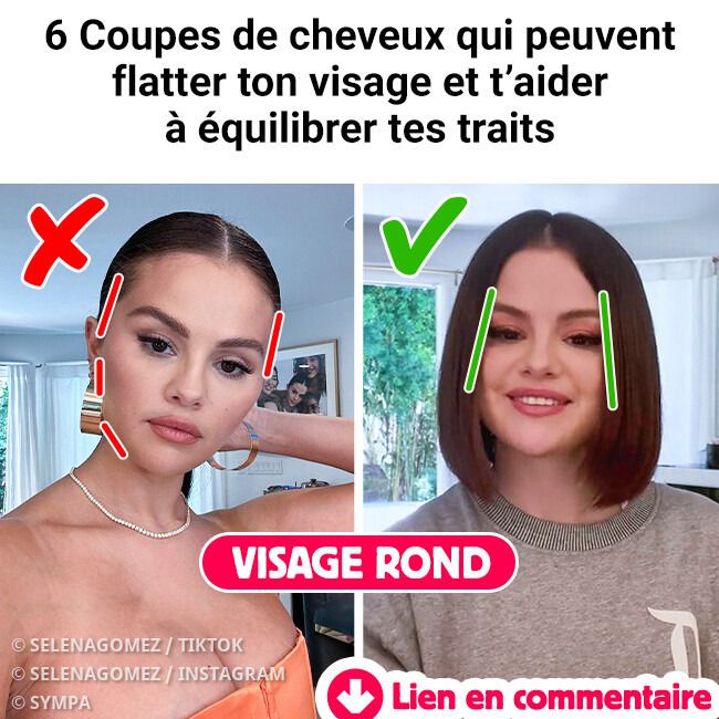 coupe de cheveux et visage rond