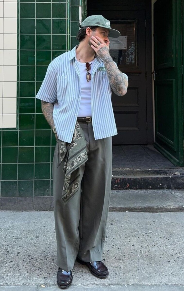 Raie Milieu Homme Street Style