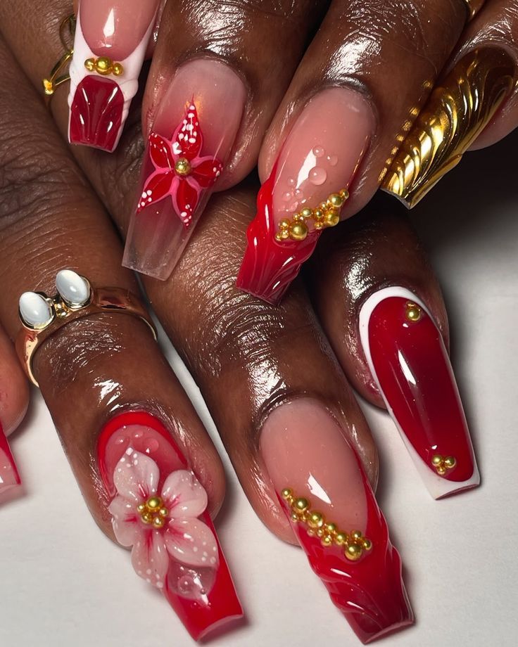 ongle rouge nail art