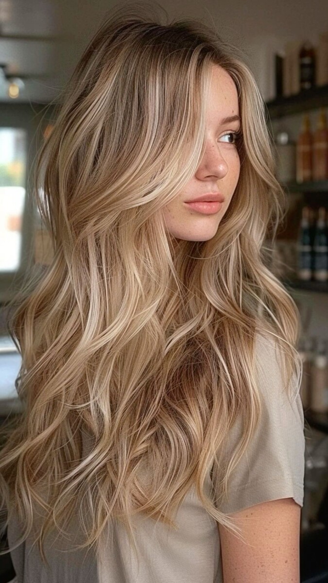 Cheveux Blonds Dorés Éclatants